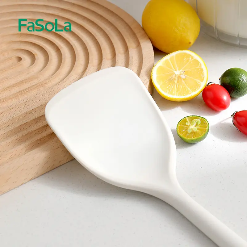 FaSoLa Household Nylon High Temperature Resistant Silicone Non-Stick Pot Shovel Soup Spoon Set Kitchen Household Cooking Tools