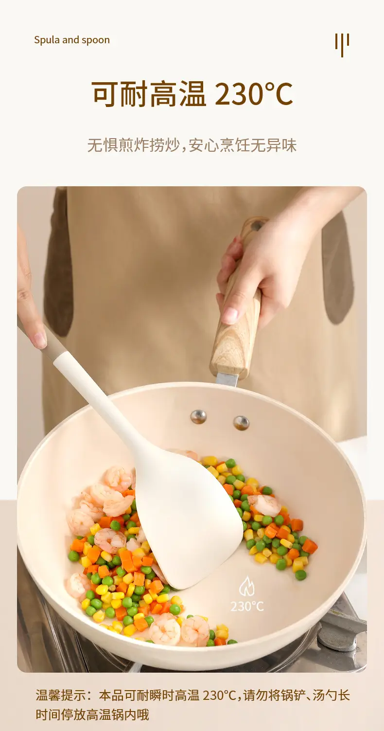 FaSoLa Household Nylon High Temperature Resistant Silicone Non-Stick Pot Shovel Soup Spoon Set Kitchen Household Cooking Tools — feature 11