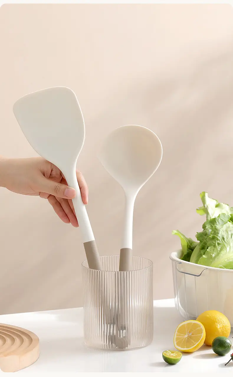 FaSoLa Household Nylon High Temperature Resistant Silicone Non-Stick Pot Shovel Soup Spoon Set Kitchen Household Cooking Tools — feature 16