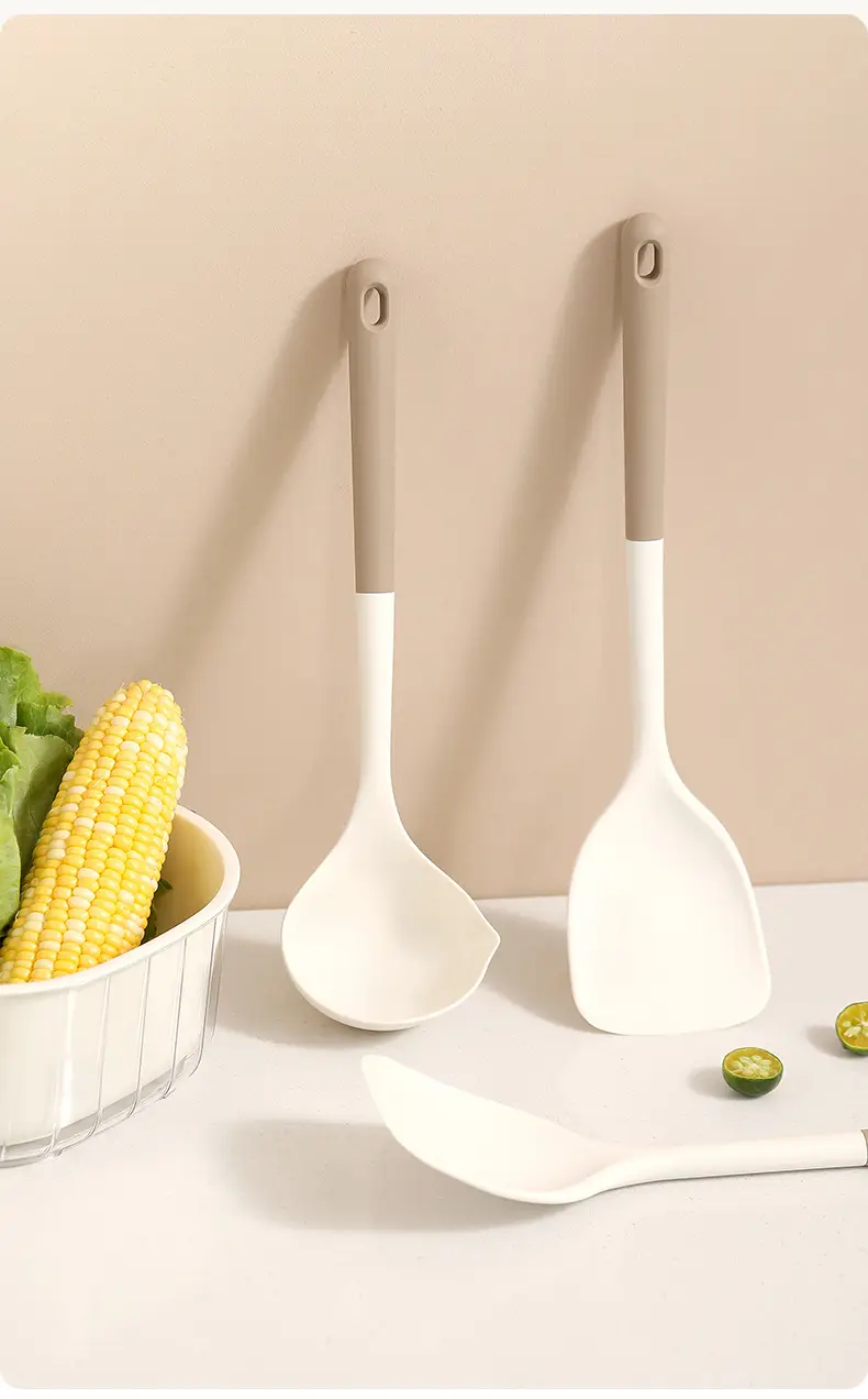 FaSoLa Household Nylon High Temperature Resistant Silicone Non-Stick Pot Shovel Soup Spoon Set Kitchen Household Cooking Tools — feature 17