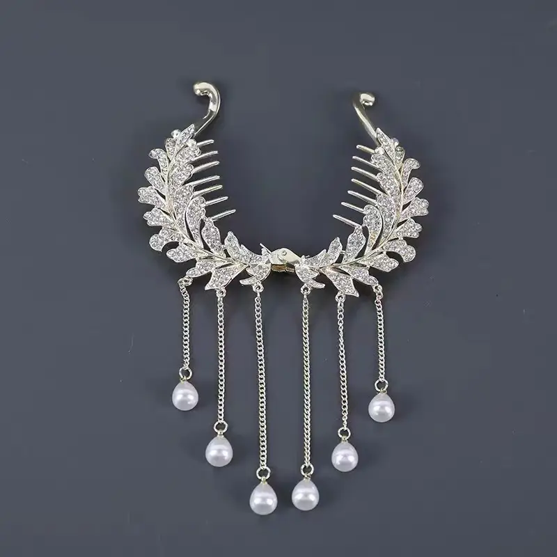 Pearl Rhinestone Hairpin for Women's Back of Head - Image 4