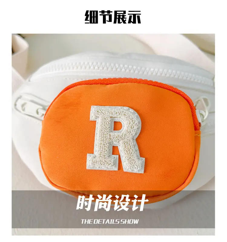 Kids Coin Purse Black White Letters Crossbody Bag — feature 30