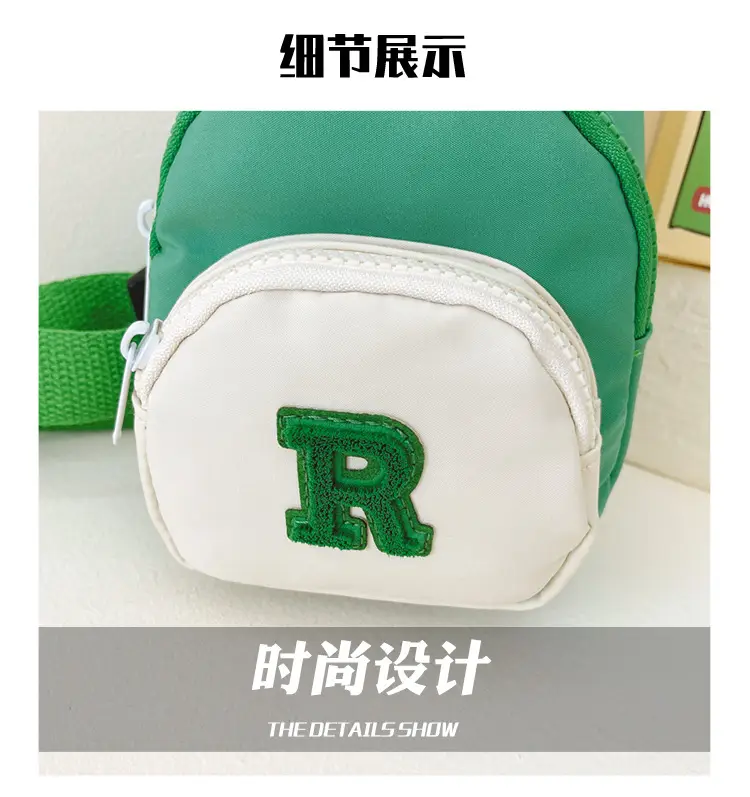 Kids Coin Purse Black White Letters Crossbody Bag — feature 4