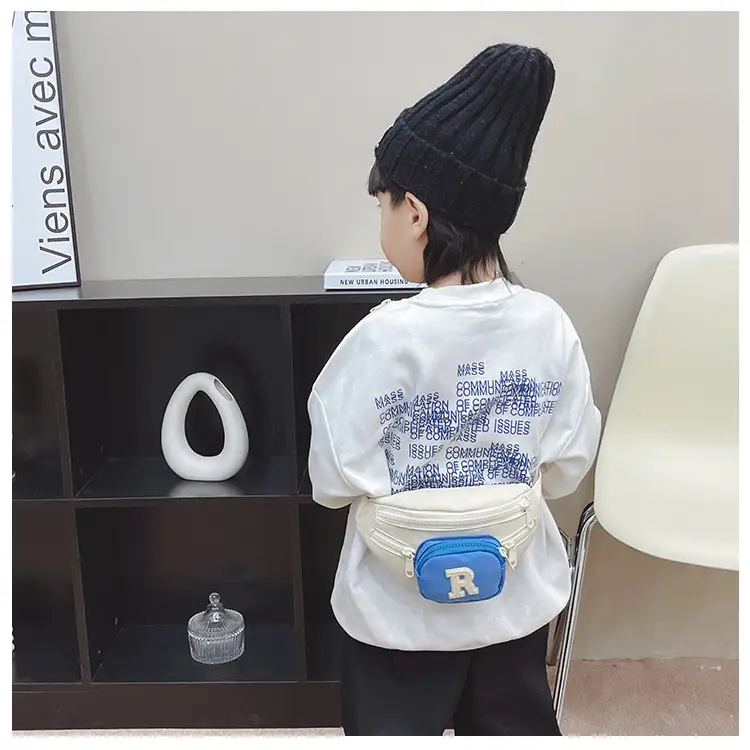 Kids Coin Purse Black White Letters Crossbody Bag — feature 40