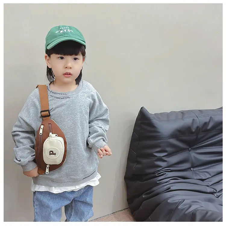 Kids Coin Purse Black White Letters Crossbody Bag — feature 44