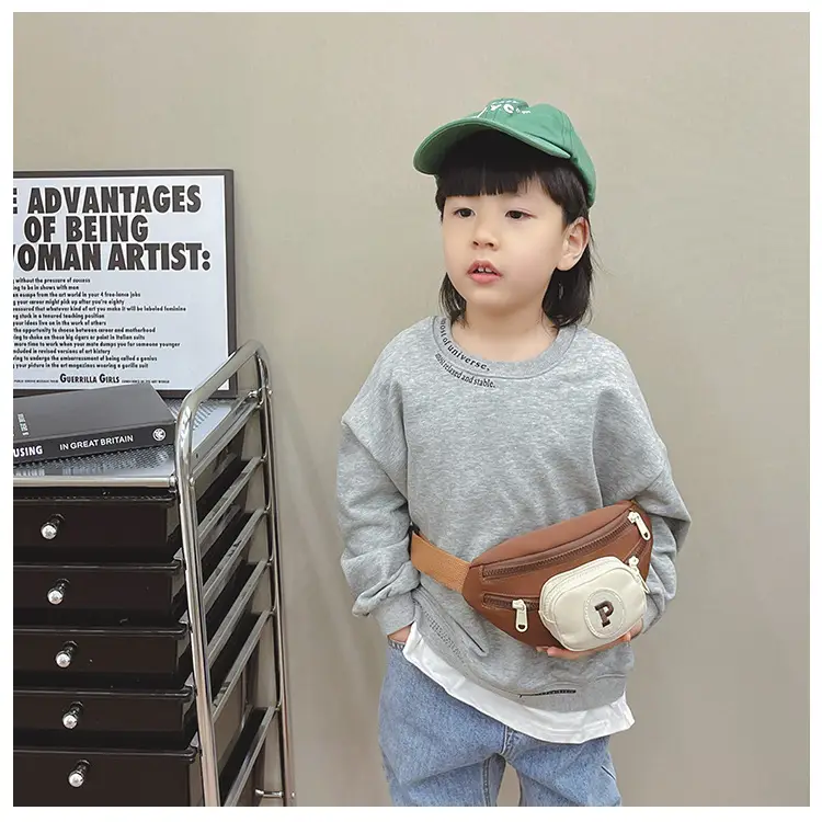 Kids Coin Purse Black White Letters Crossbody Bag — feature 46