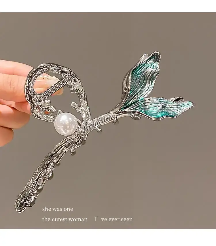 Pearl Shark Hair Clip Large 13cm Women's Headwear — feature 12