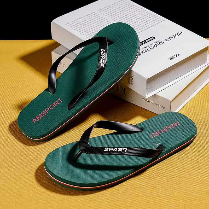 Men Red Rubber Flip Flops Summer Wear