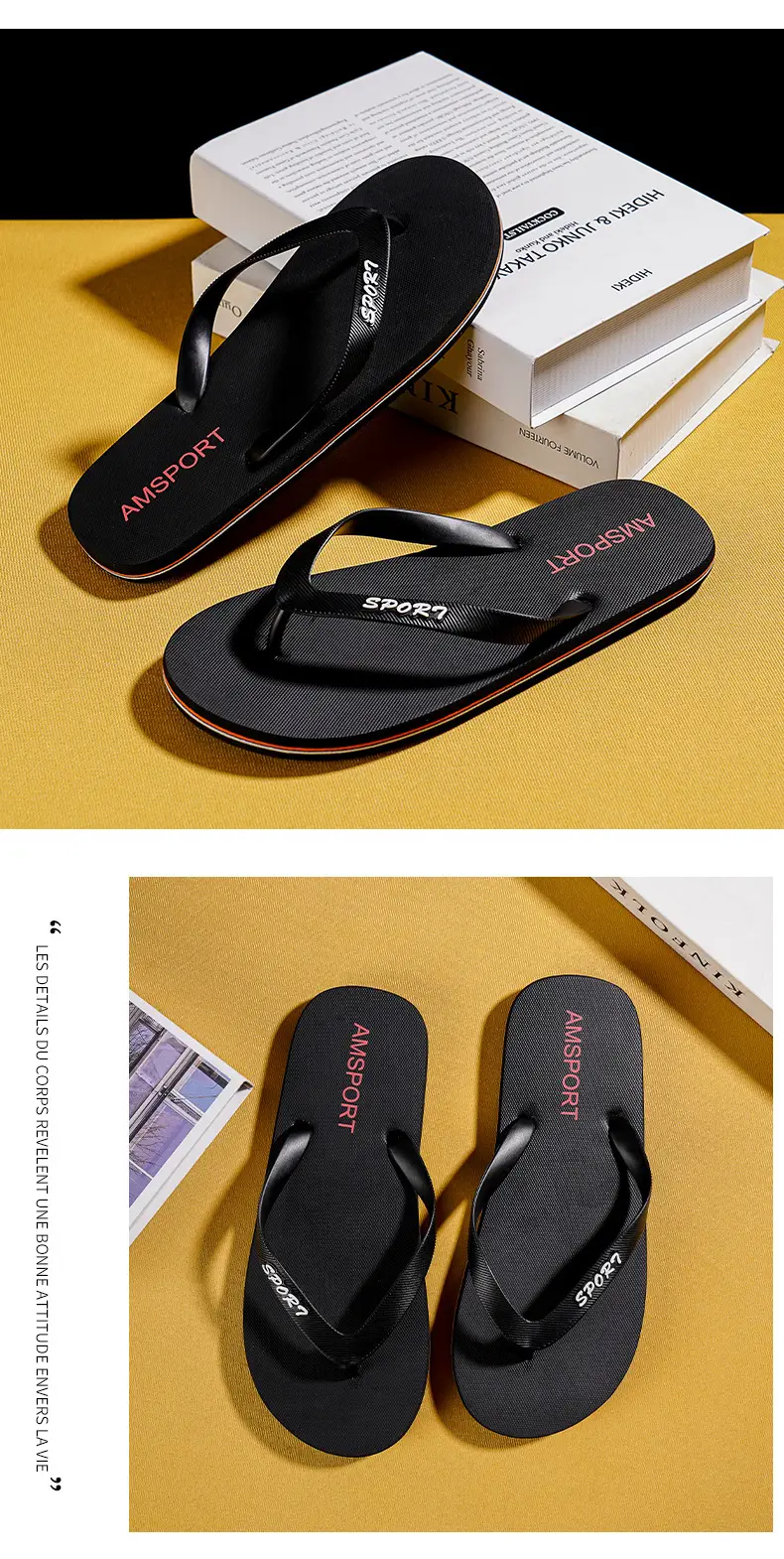 Men Red Rubber Flip Flops Summer Wear — feature 10