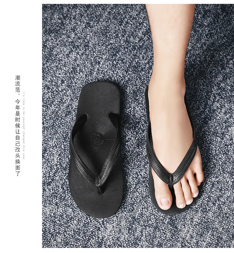 Cool Road Summer Men's Red Slip-On Flip Flops — feature 13