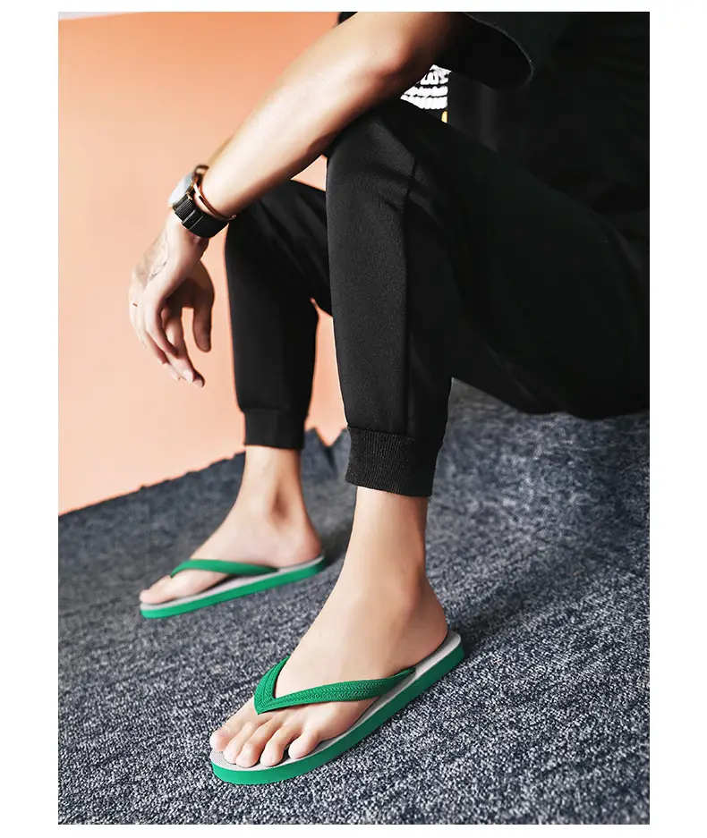 Cool Road Summer Men's Red Slip-On Flip Flops — feature 15