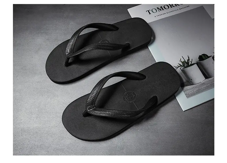 Cool Road Summer Men's Red Slip-On Flip Flops — feature 21