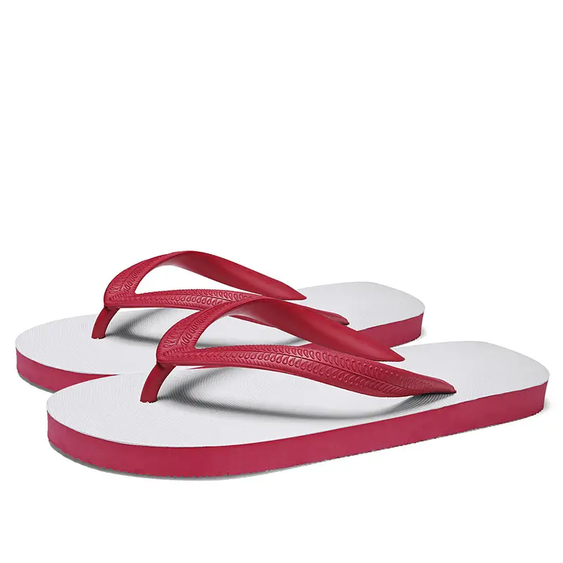 Cool Road Summer Men's Red Slip-On Flip Flops