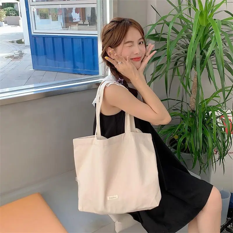 Women's Canvas Tote Bag Large Capacity Navy Blue
