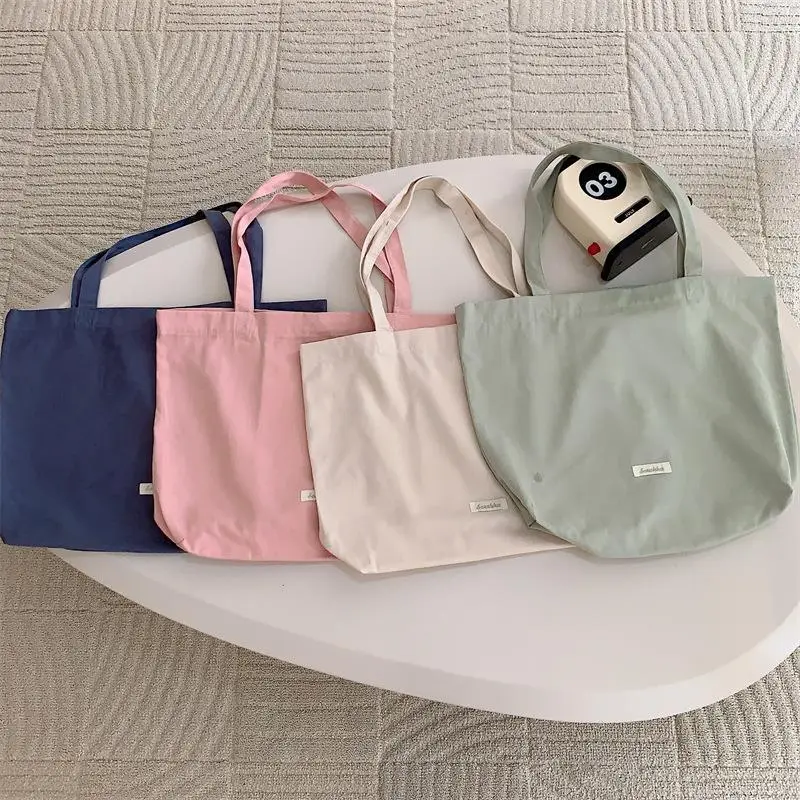 Women's Canvas Tote Bag Large Capacity Navy Blue