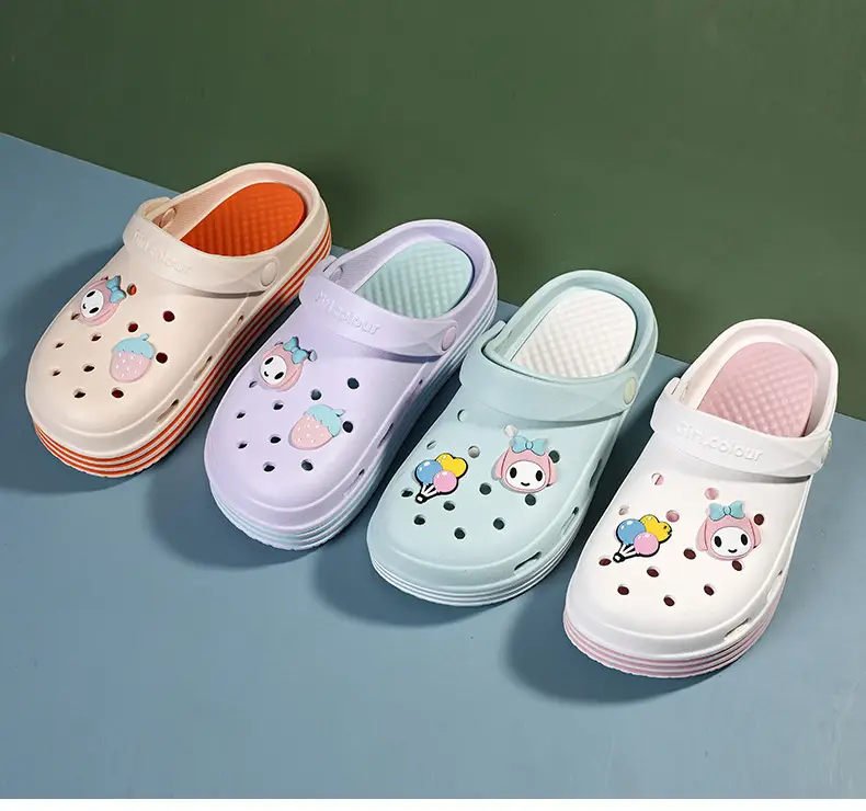 Cross-border Garden Shoe Lace Shoes Flower Hole Shoes Stomp Feeling Soft Sole Heightening Sandals Outdoor Non-slip Beach Shoes Nursing Shoes — feature 11