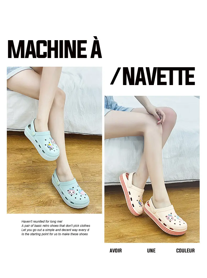 Cross-border Garden Shoe Lace Shoes Flower Hole Shoes Stomp Feeling Soft Sole Heightening Sandals Outdoor Non-slip Beach Shoes Nursing Shoes — feature 2