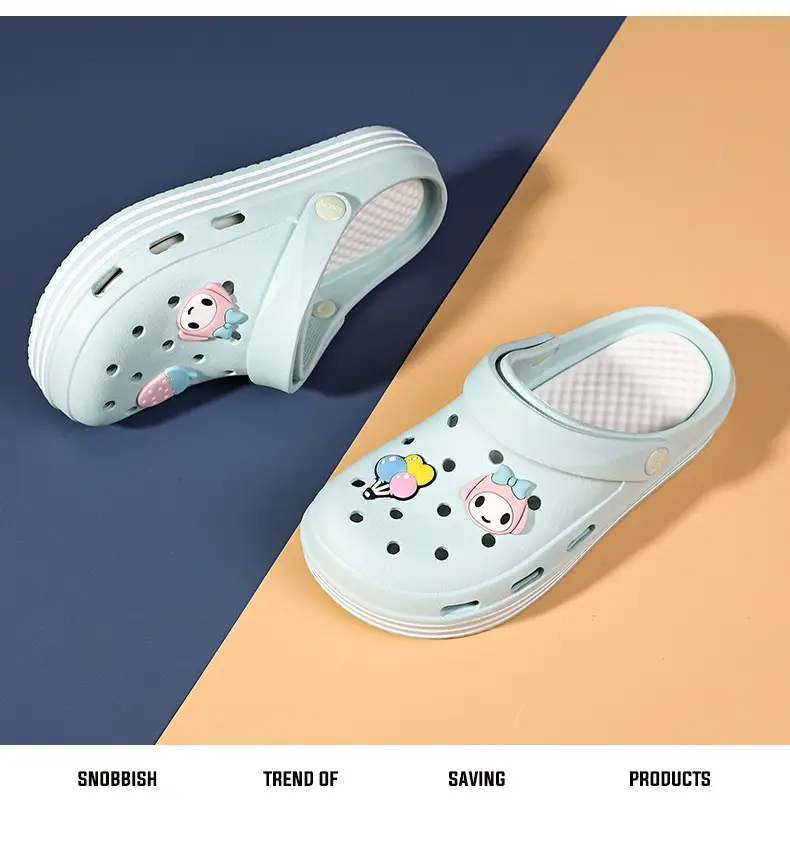 Cross-border Garden Shoe Lace Shoes Flower Hole Shoes Stomp Feeling Soft Sole Heightening Sandals Outdoor Non-slip Beach Shoes Nursing Shoes — feature 27