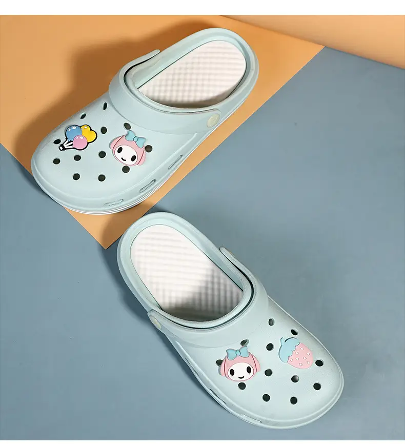 Cross-border Garden Shoe Lace Shoes Flower Hole Shoes Stomp Feeling Soft Sole Heightening Sandals Outdoor Non-slip Beach Shoes Nursing Shoes — feature 29