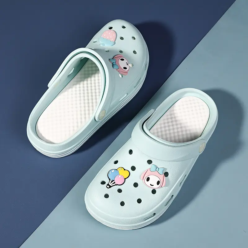 Cross-border Garden Shoe Lace Shoes Flower Hole Shoes Stomp Feeling Soft Sole Heightening Sandals Outdoor Non-slip Beach Shoes Nursing Shoes