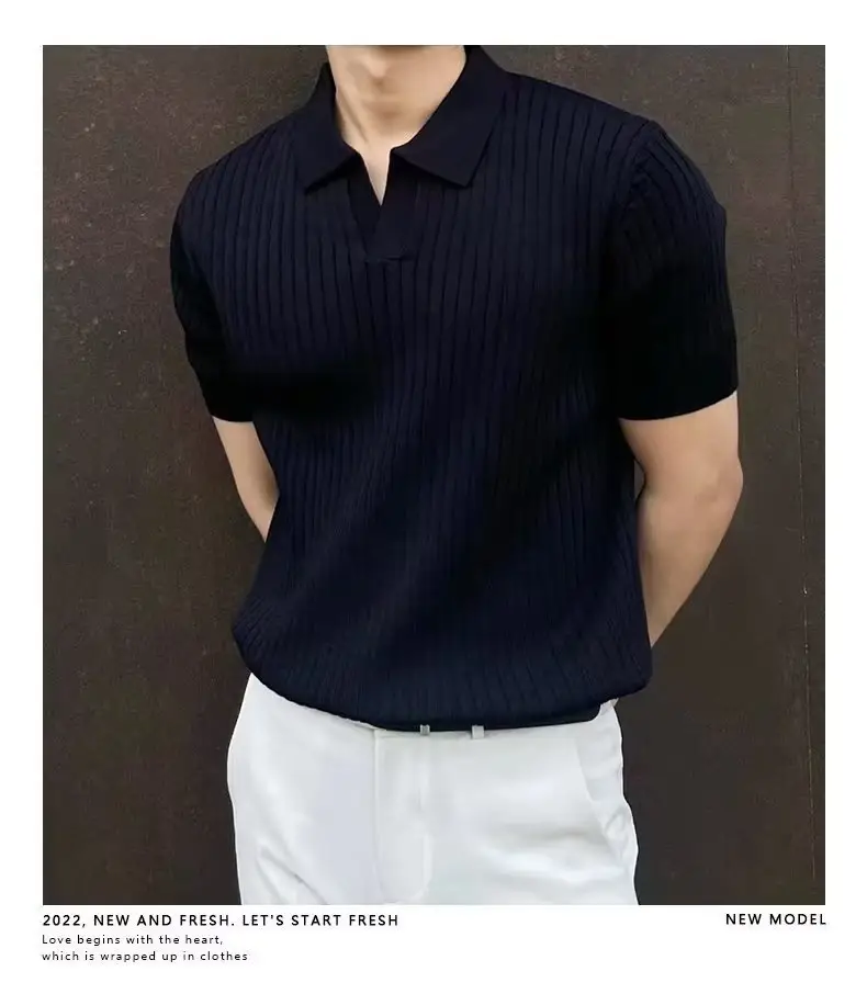 Men's Light Knit Polo Shirt Slim Fit Summer — feature 10