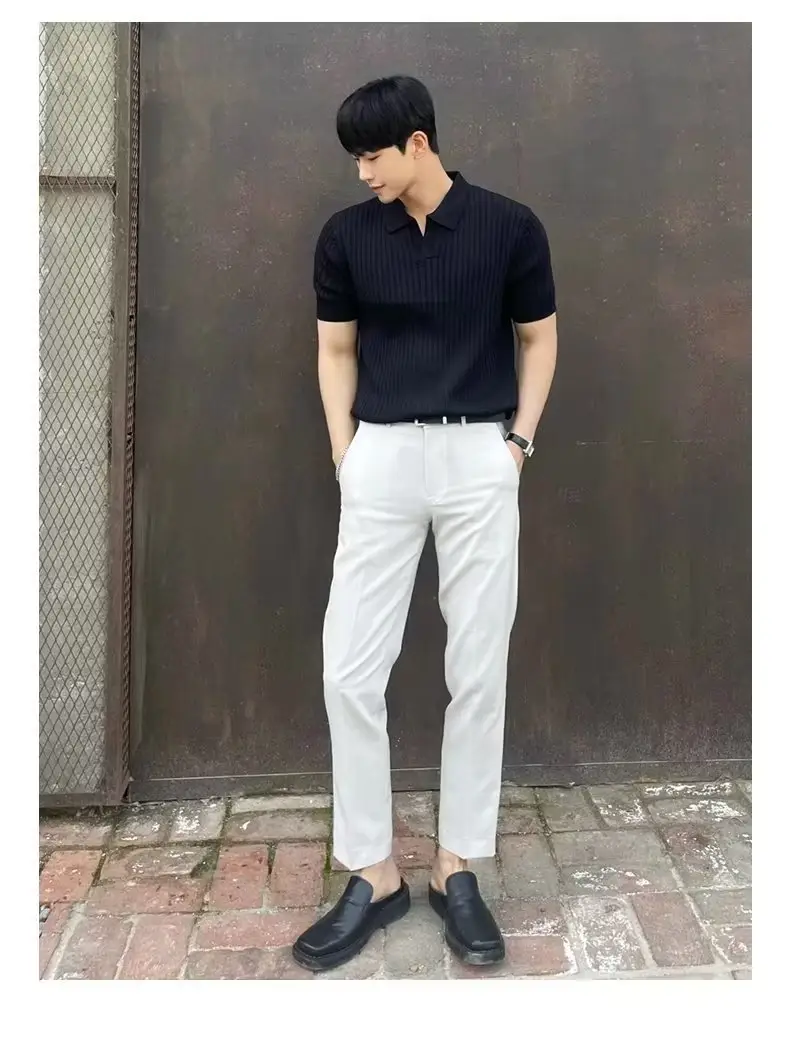 Men's Light Knit Polo Shirt Slim Fit Summer — feature 13