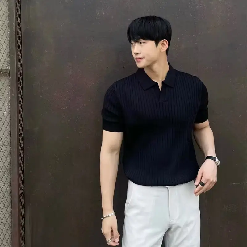 Men's Light Knit Polo Shirt Slim Fit Summer — feature 16