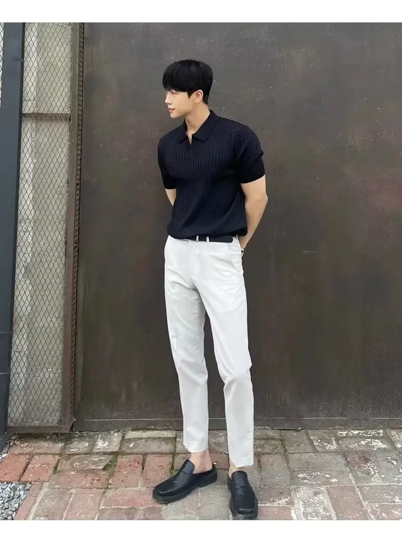 Men's Light Knit Polo Shirt Slim Fit Summer — feature 19