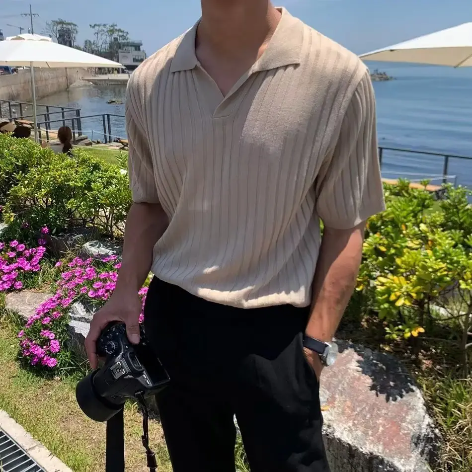 Men's Light Knit Polo Shirt Slim Fit Summer — feature 23