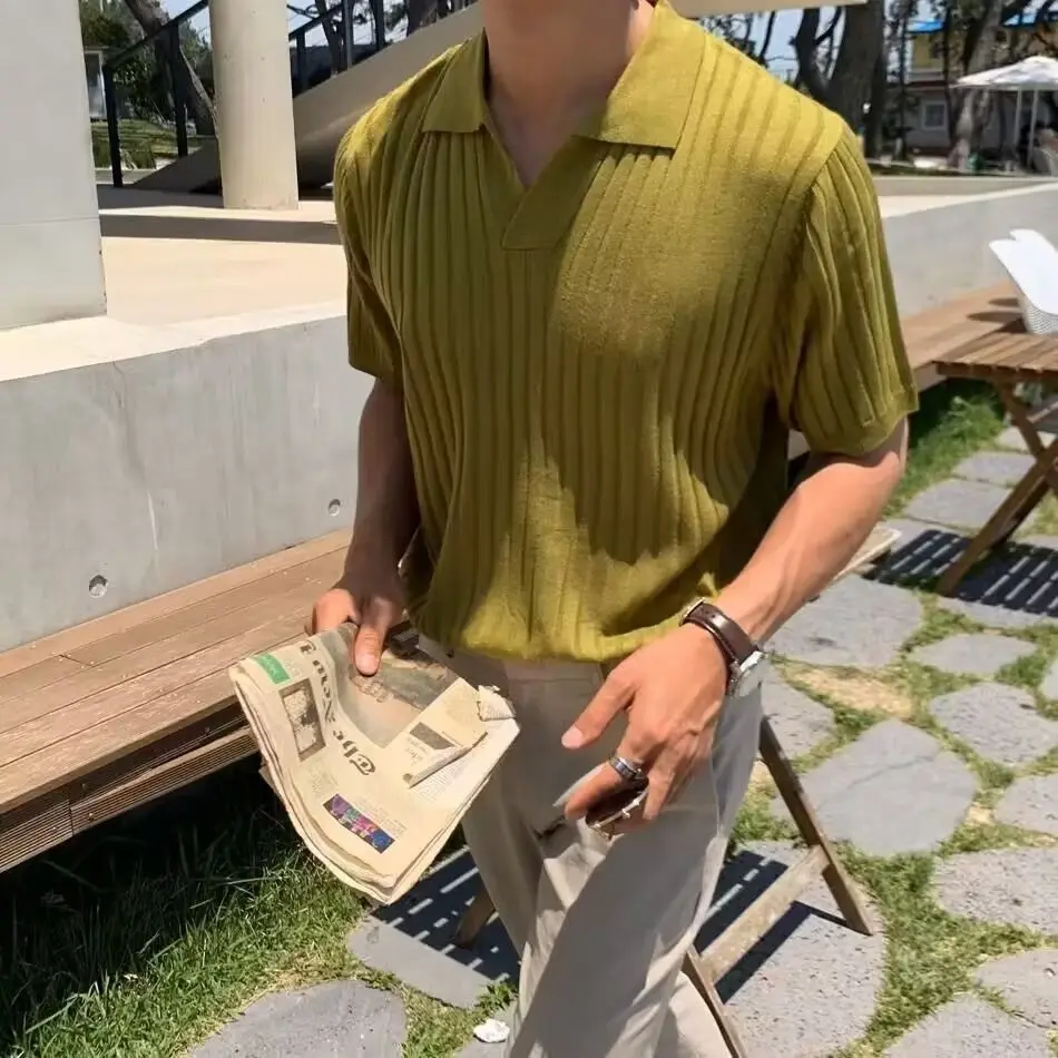 Men's Light Knit Polo Shirt Slim Fit Summer — feature 29