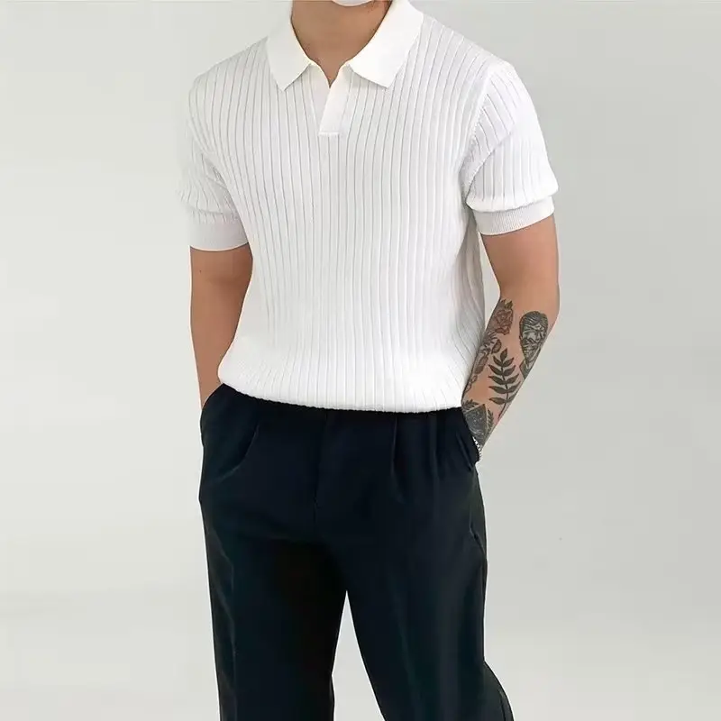 Men's Light Knit Polo Shirt Slim Fit Summer — feature 7