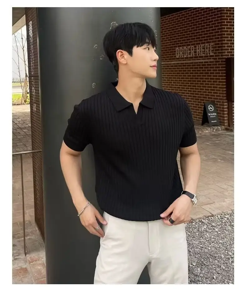 Men's Light Knit Polo Shirt Slim Fit Summer — feature 9