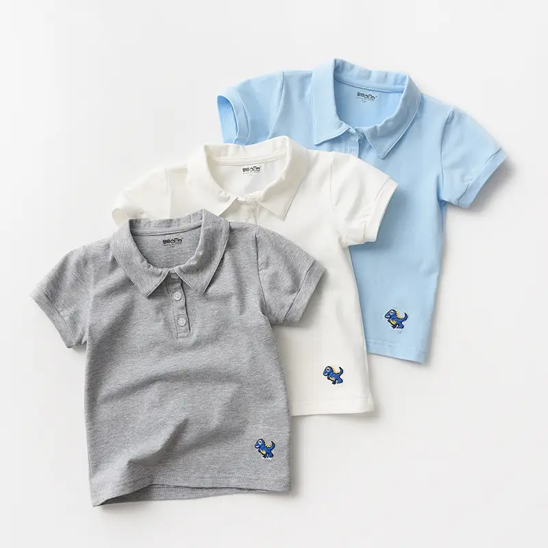 Children's Cotton Polo T-Shirts Set of 3 - Image 7