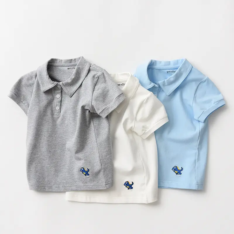Children's Cotton Polo T-Shirts Set of 3 - Image 9