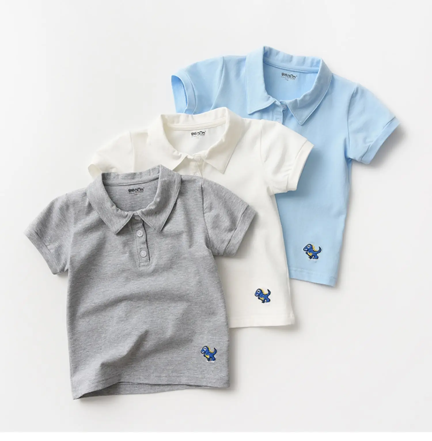 Children's Cotton Polo T-Shirts Set of 3 — feature 7