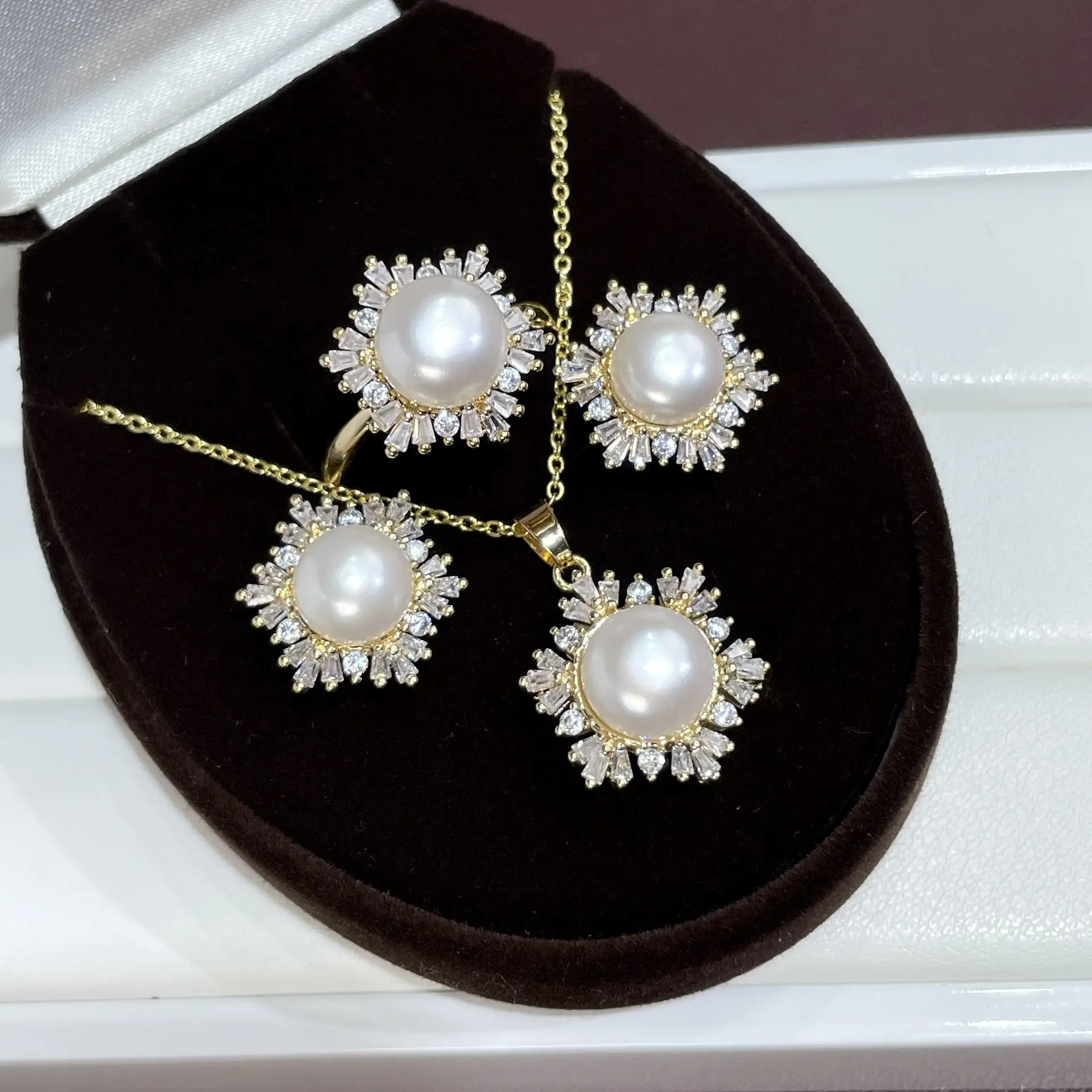 2025 Pearl Earrings Set S925 Gold Plated — feature 3