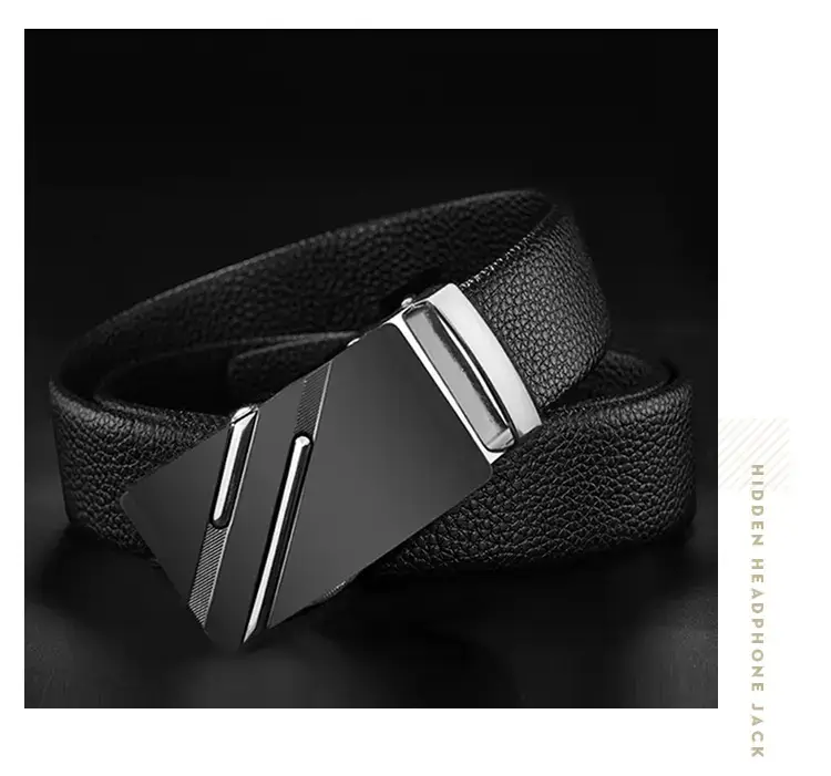 Black Leather Belt with Gold buckle for men β feature 15
