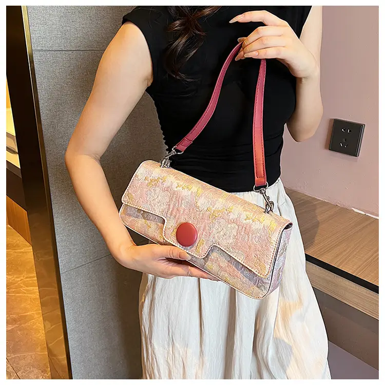 Women Embroidered Jacquard Shoulder Bag Red Strap — feature 10