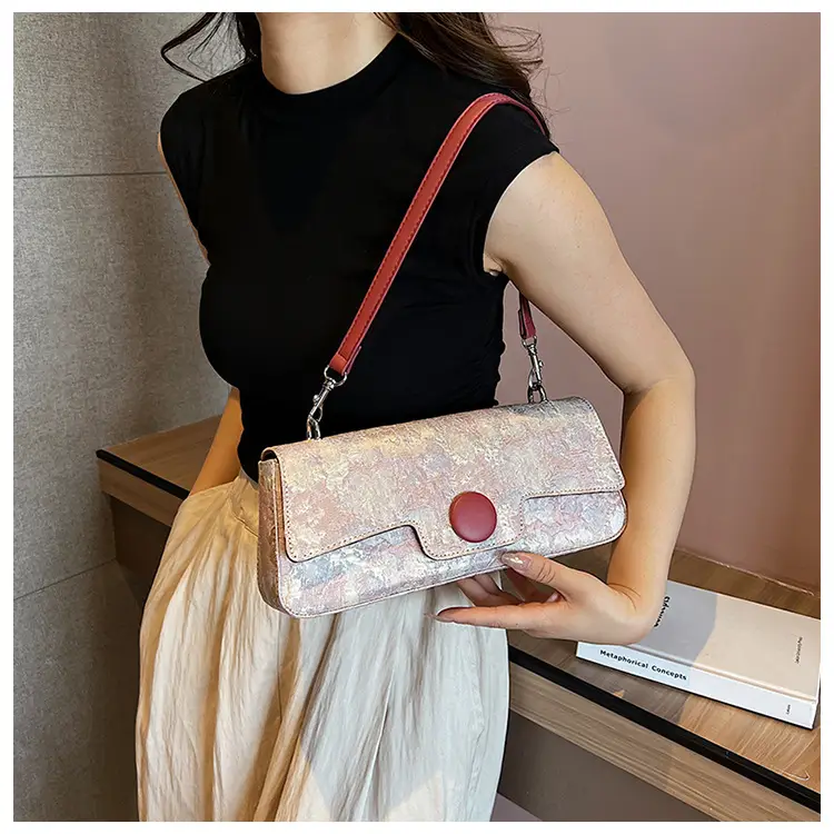 Women Embroidered Jacquard Shoulder Bag Red Strap — feature 12