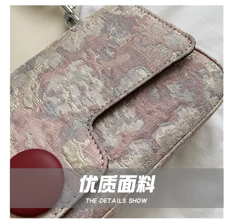 Women Embroidered Jacquard Shoulder Bag Red Strap — feature 5