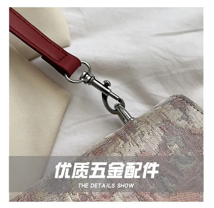 Women Embroidered Jacquard Shoulder Bag Red Strap — feature 6