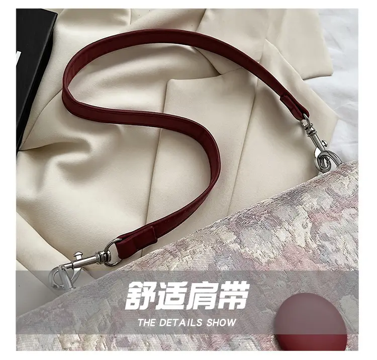 Women Embroidered Jacquard Shoulder Bag Red Strap — feature 7