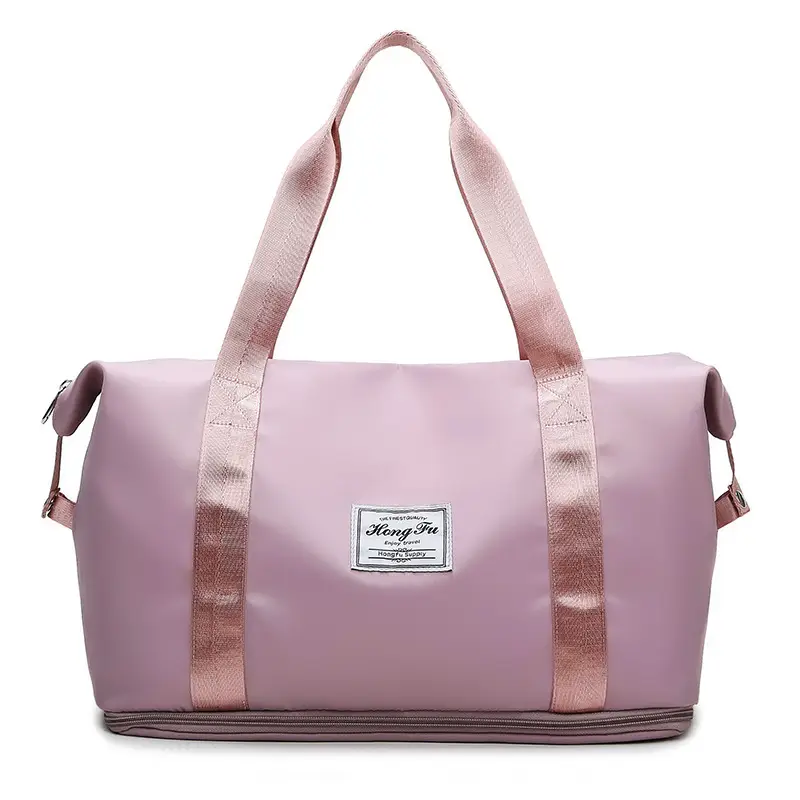 Pink Korean Style Travel Bag Large Capacity Lightweight Shoulder Trolley Case - Image 5