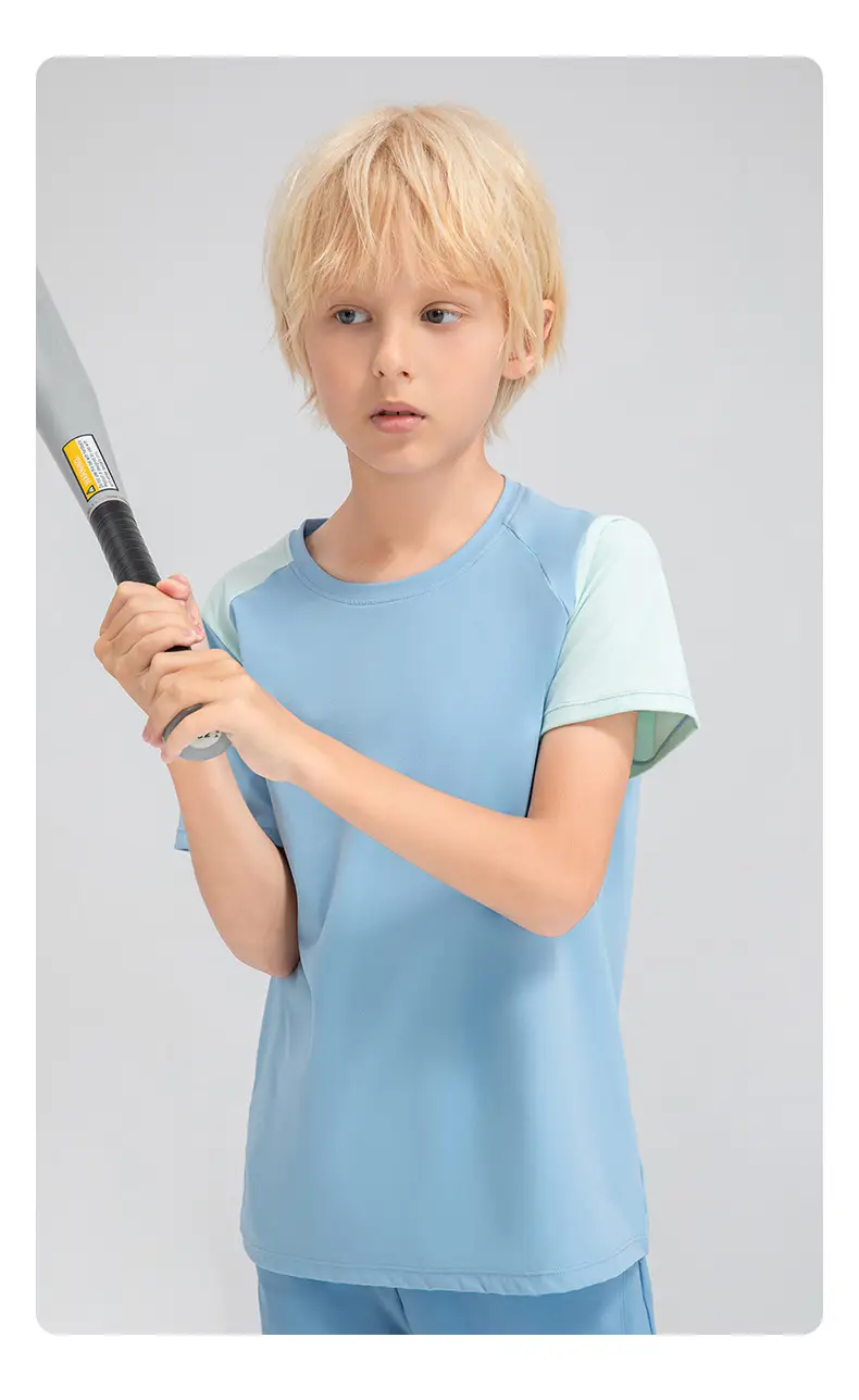 Boys Light Blue Loose Sleeve T-Shirt 33214 — feature 18