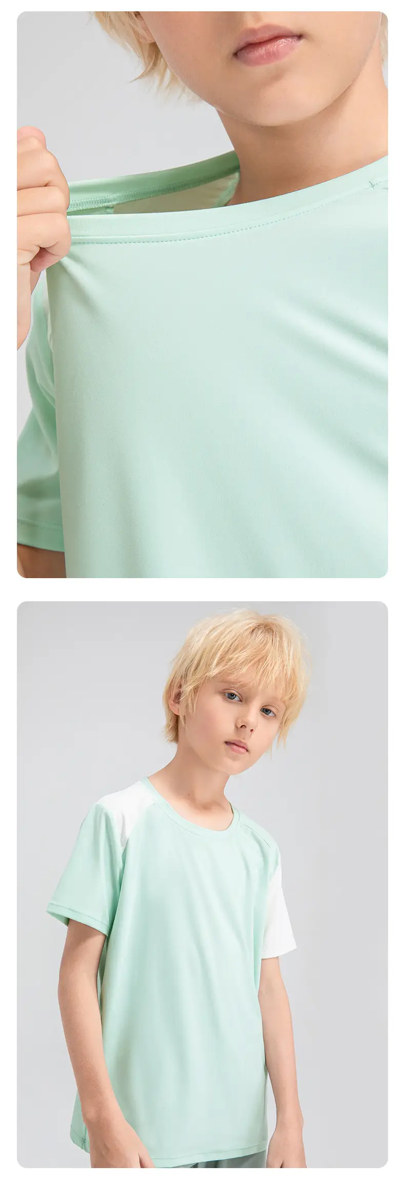Boys Light Blue Loose Sleeve T-Shirt 33214 — feature 20