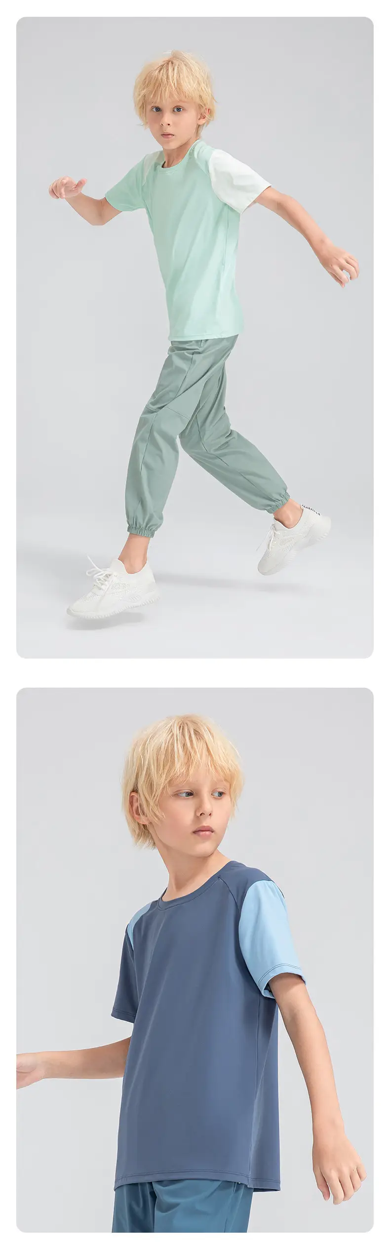 Boys Light Blue Loose Sleeve T-Shirt 33214 — feature 21