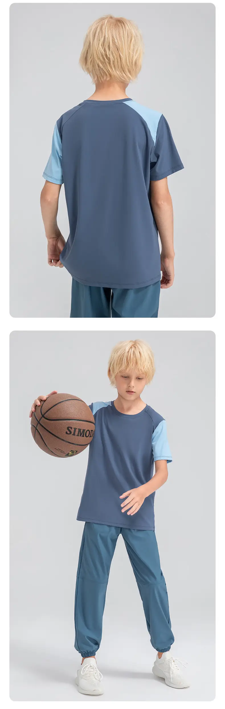 Boys Light Blue Loose Sleeve T-Shirt 33214 — feature 22