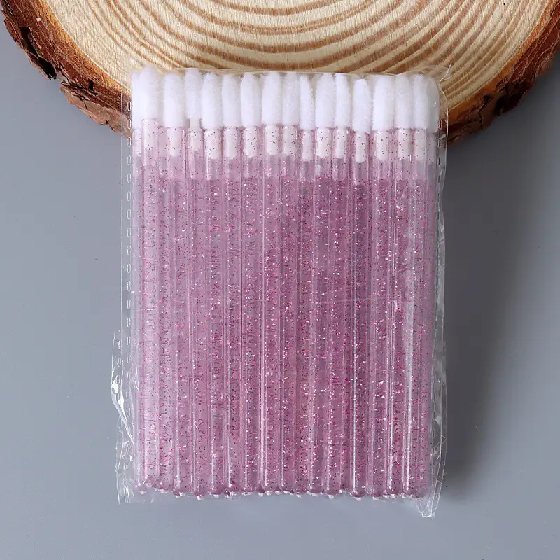 Pink Glitter Eyelash & Lip Glaze Brush Set - Image 2