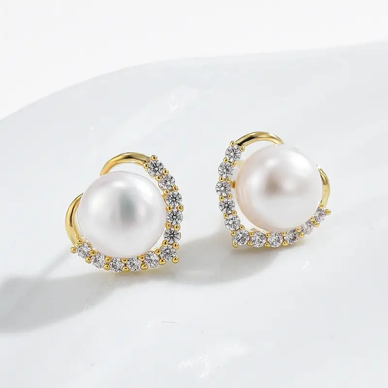 S925 Heart Pearl Earrings for Women - Image 4