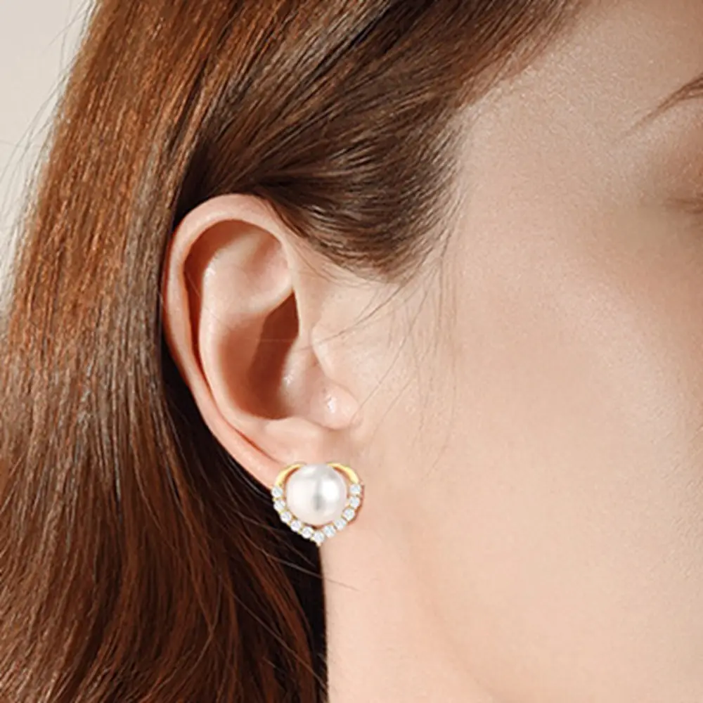 S925 Heart Pearl Earrings for Women - Image 5